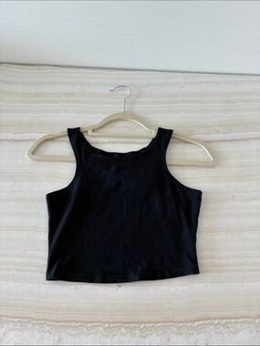 Black Ribbed Crop Tank Top - Sleeveless Everyday Staple
